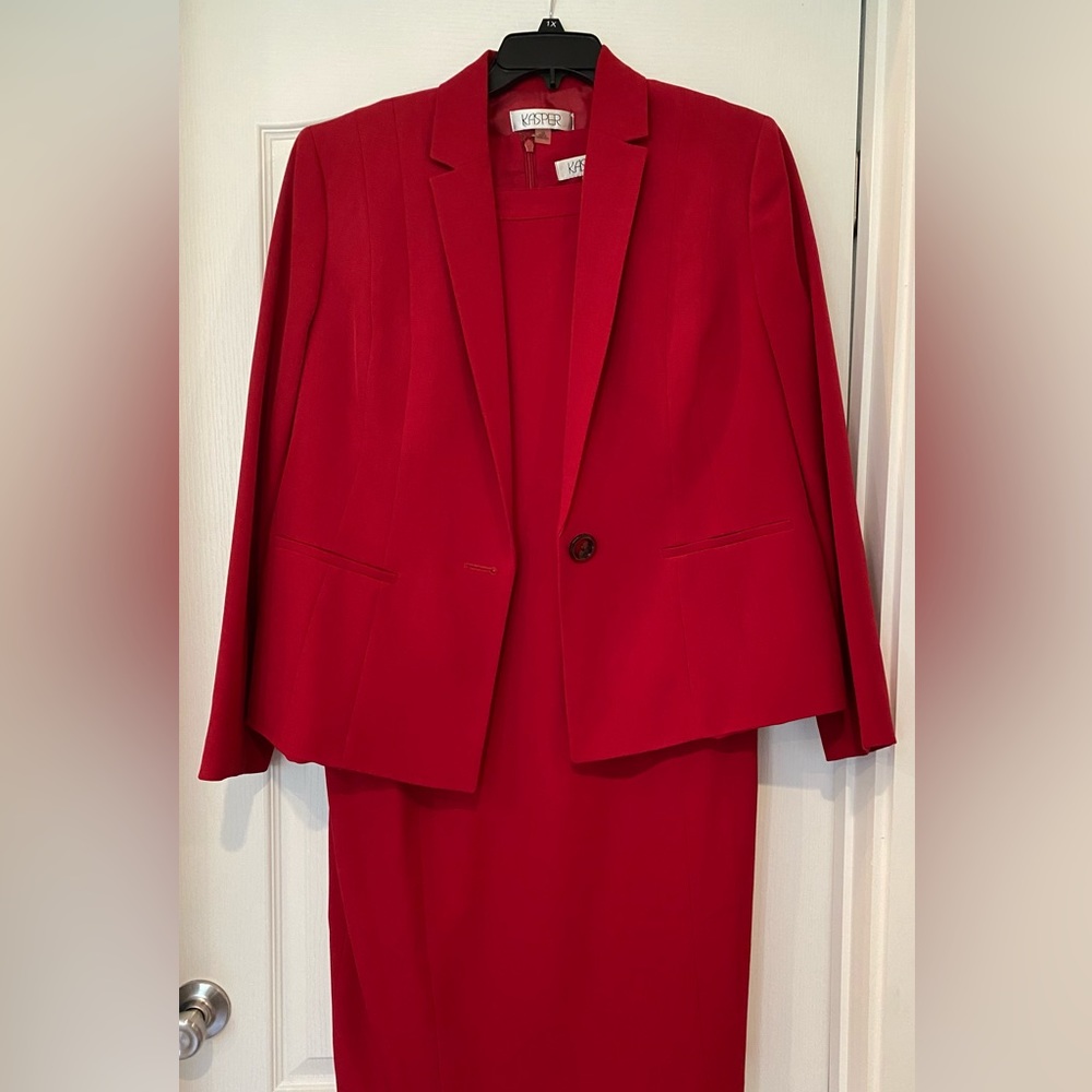 Kasper.  Size 18 Women.  Red dress and blazer